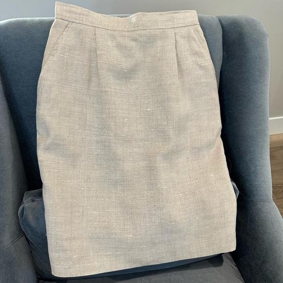 Talbots Dresses & Skirts - Talbots Petites Vintage Oatmeal Linen Skirt Sz 8